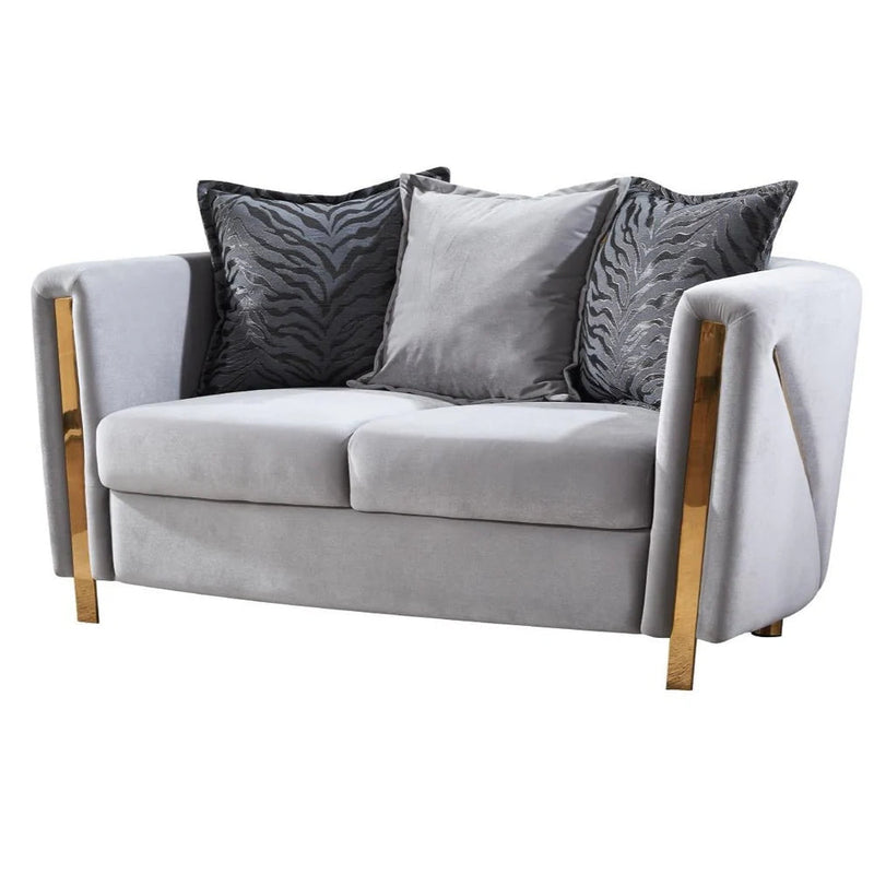 Chanelle 3-Piece Sofa Set in Grey