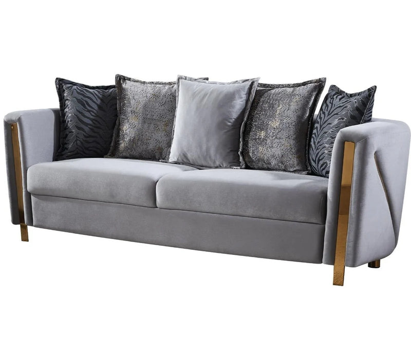 Chanelle 3-Piece Sofa Set in Grey