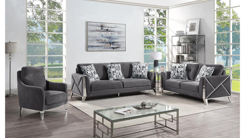 Diana 3pc Sofa Set in Grey