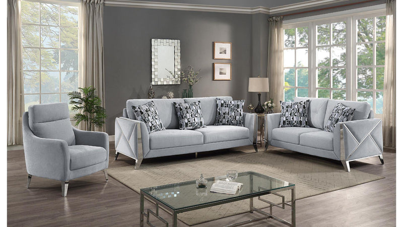 Diana 3pc Sofa Set in Silver