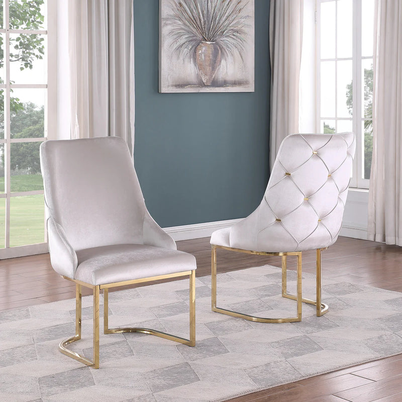 Zara Dining Chairs in Beige, Set of 2