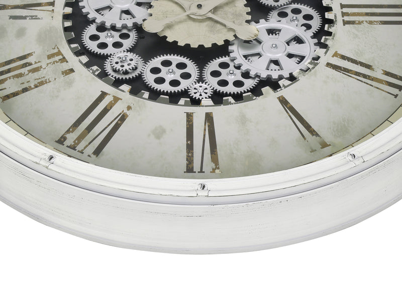 White Gear Mech 30" Wall Clock - M9033