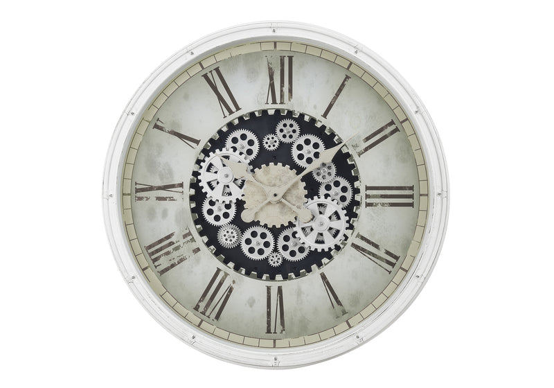 White Gear Mech 30" Wall Clock - M9033