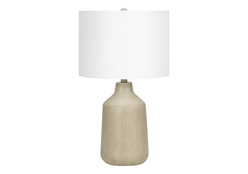 Beige Concrete Table Lamp 24"H