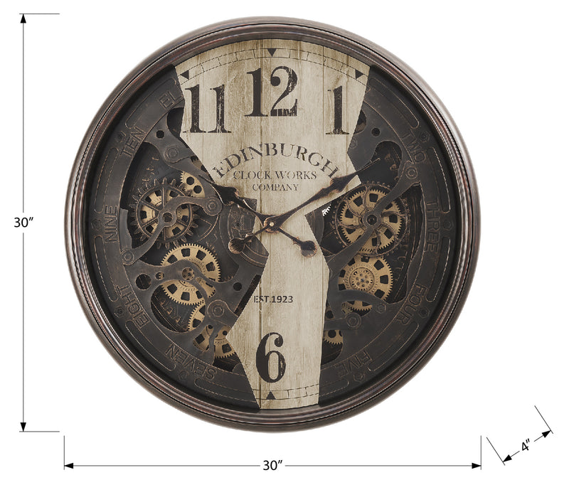 Gear Mech 30" Wall Clock - M9023