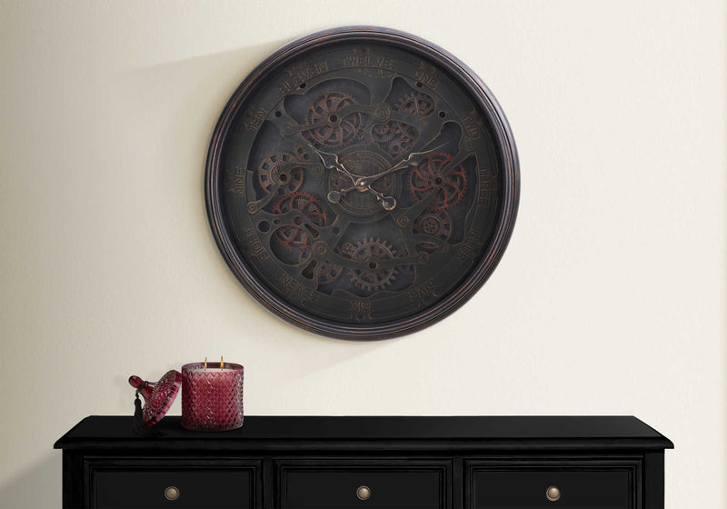 Black Gear Mech 30" Wall Clock - M9029