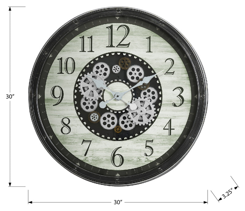 Brown Gear Mech 30" Wall Clock - M9030