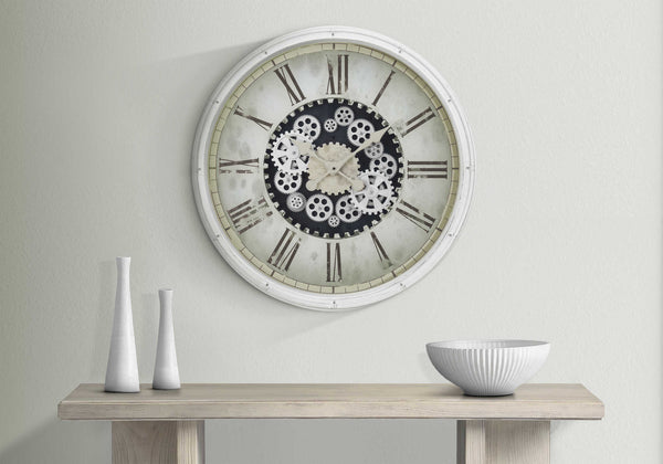 White Gear Mech 30" Wall Clock - M9033