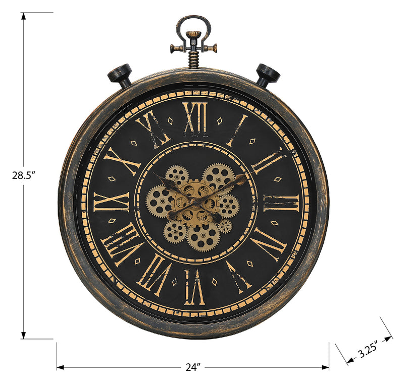 24" Gear Mech Wall Clock - M9073