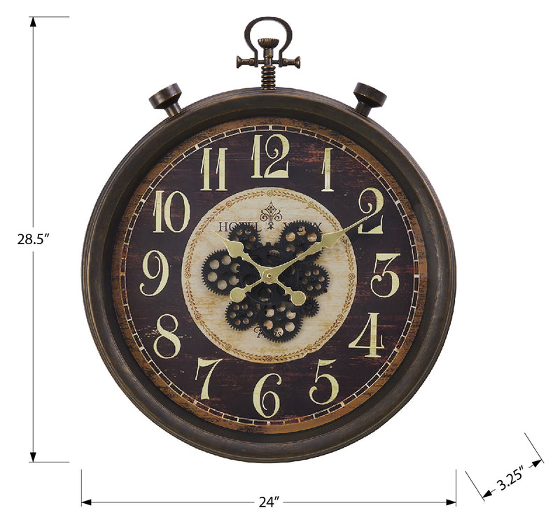 24" Gear Mech Wall Clock - M9074