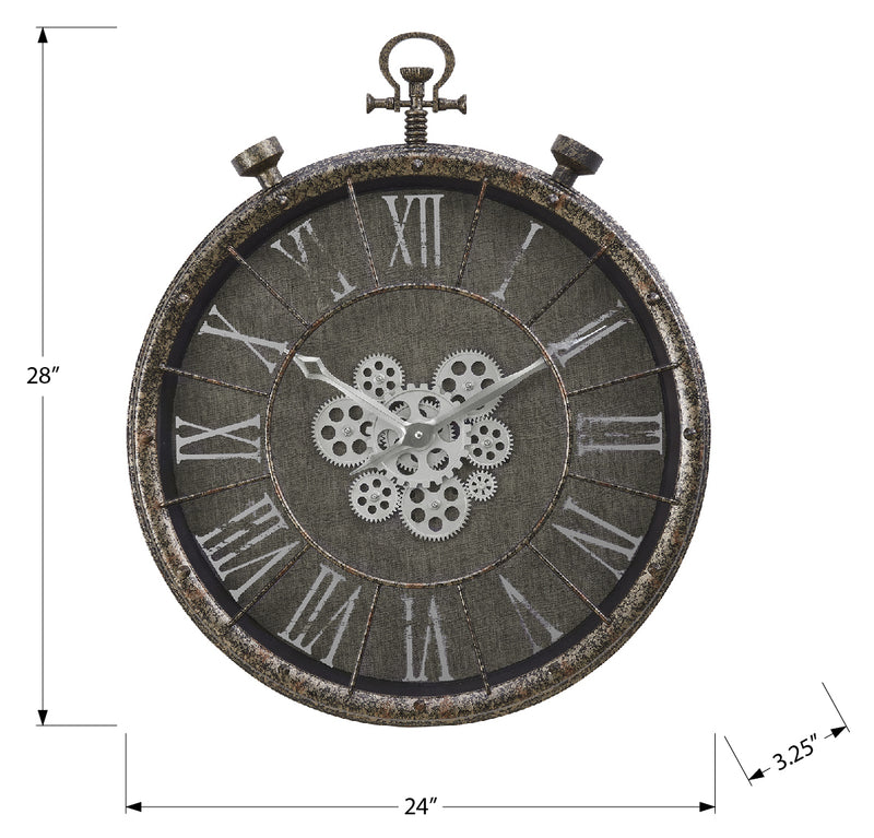 24" Gear Mech Wall Clock - M9075