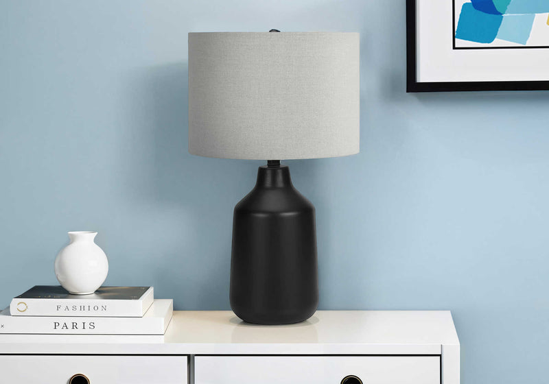 Black Concrete Table Lamp 24"H