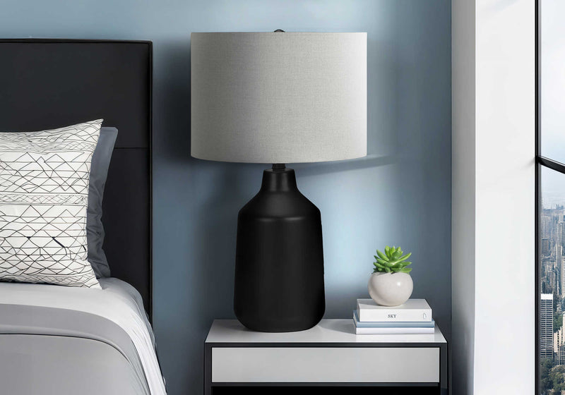 Black Concrete Table Lamp 24"H