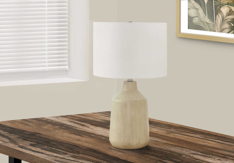 Beige Concrete Table Lamp 24"H