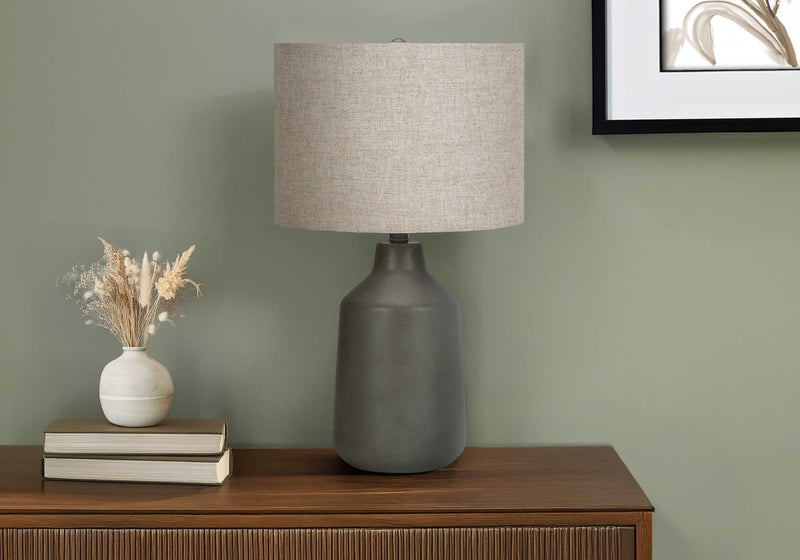 Grey Concrete Table Lamp 24"H