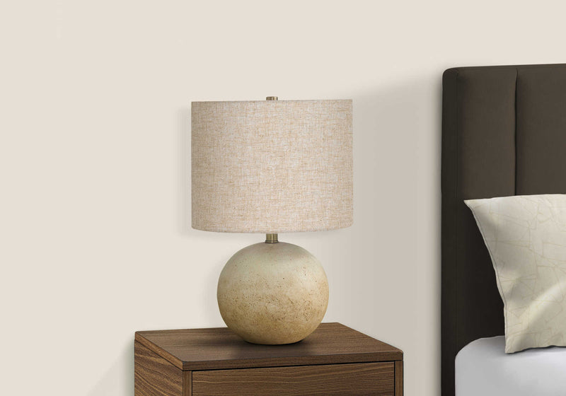 Beige Concrete Table Lamp 20"H