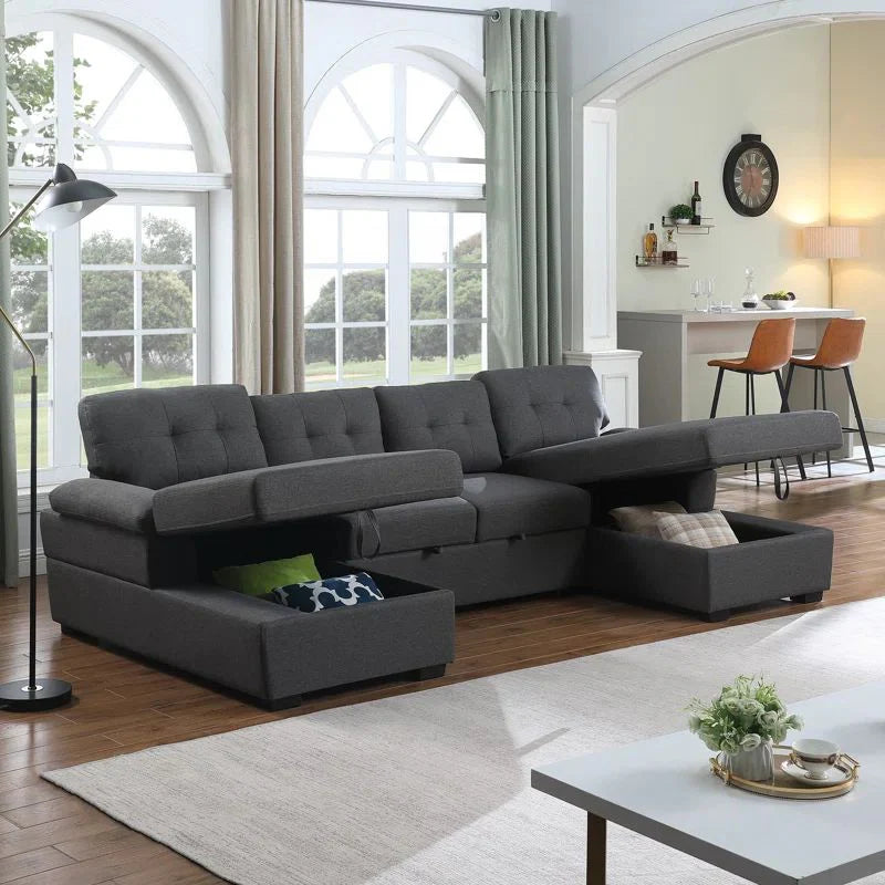 Kylie Sleeper Sectional with Dual Storage Chaise