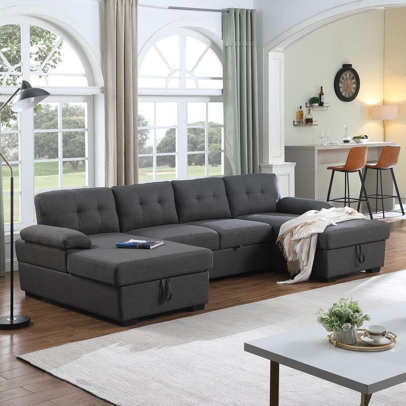 Kylie Sleeper Sectional with Dual Storage Chaise