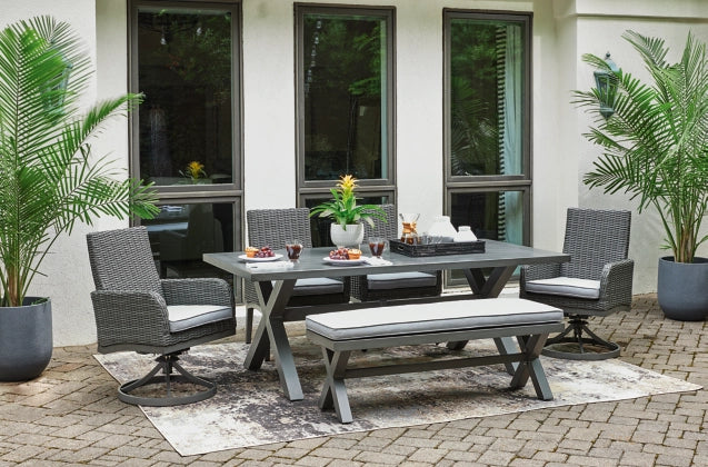 Elite Park Outdoor Dining Table and 4 Chairs and Bench