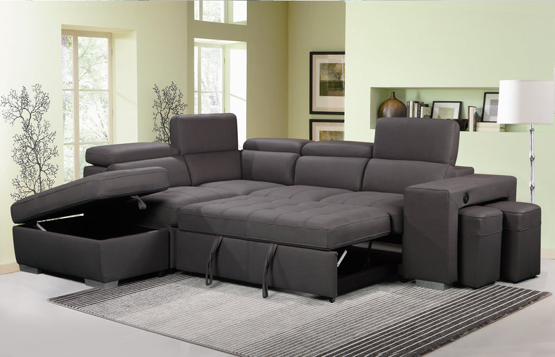 Tania Sleeper Sectional in Grey