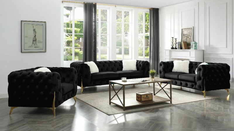 Rosa 3pc Sofa Set in Black