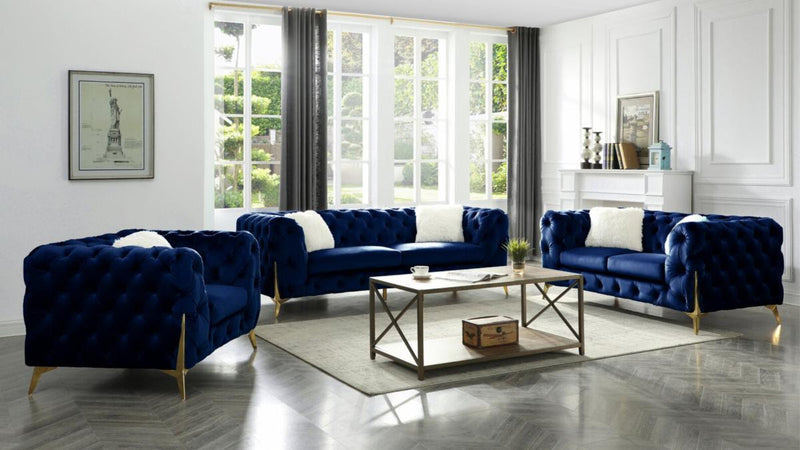 Rosa 3pc Sofa Set in Blue