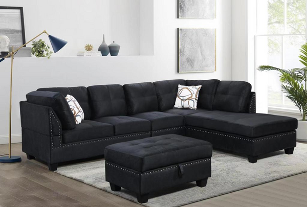 Snow Sectional with Storage Ottoman