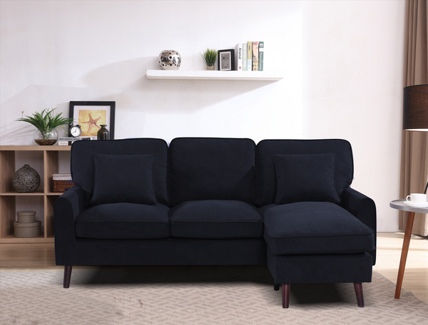 Mona Sectional with Reversible Chaise in Black