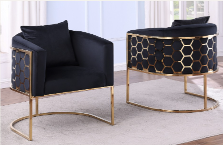 Alina Accent Chairs in Gold