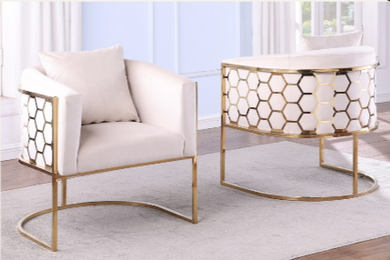 Alina Accent Chairs in Gold