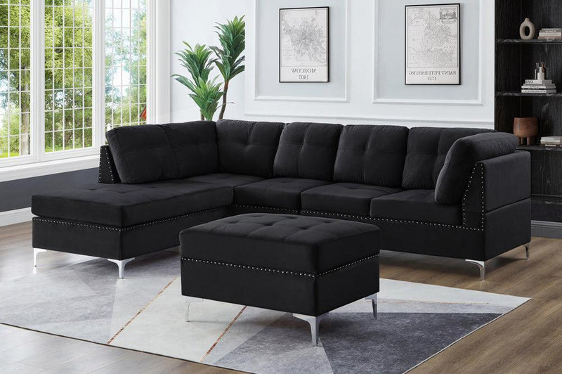 Sectional Sofa + Storage Ottoman - T1233B