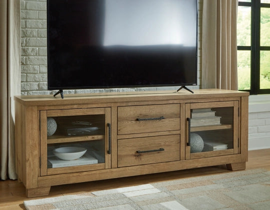 Galliden 80" TV Stand in Light Brown