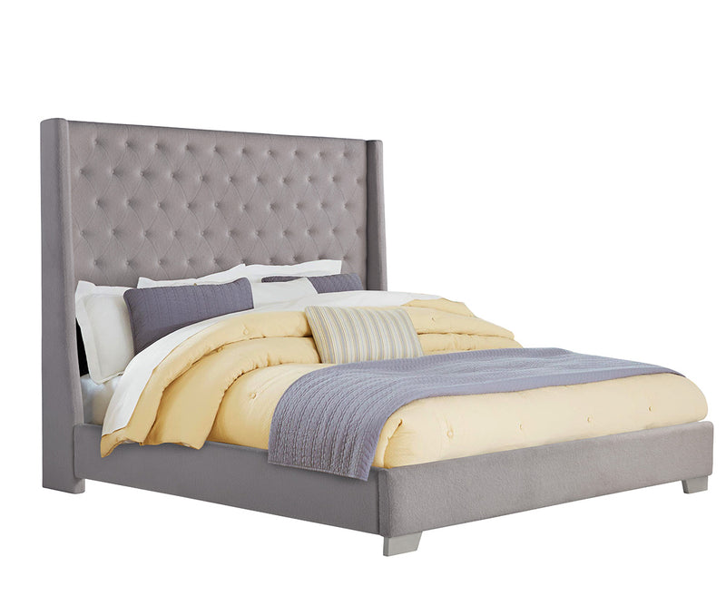 Queen Daria Platform Bed in Grey