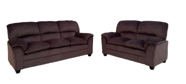 Nina 2pc Sofa & Loveseat in Brown