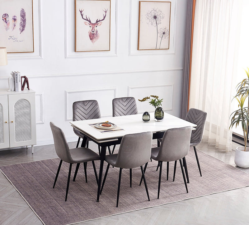 7pc Sintered Stone Dining Set - IF-1818