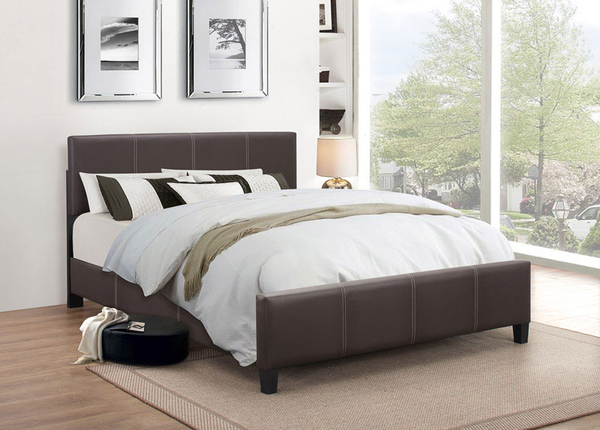 Espresso PU Platform Bed - IF-176