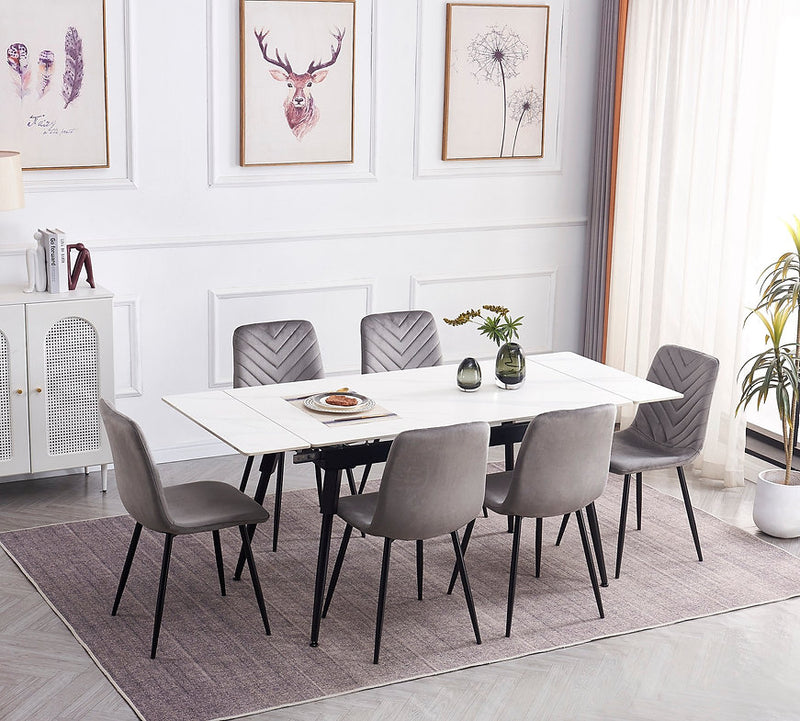 7pc Sintered Stone Dining Set - IF-1818