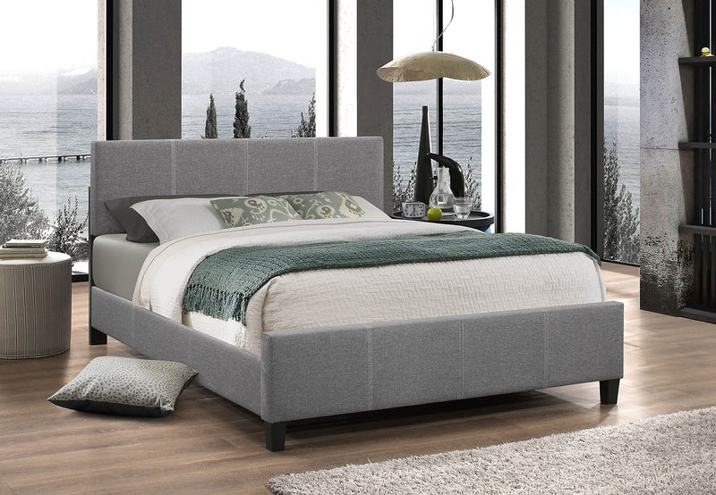 Grey Fabric Platform Bed - IF-137