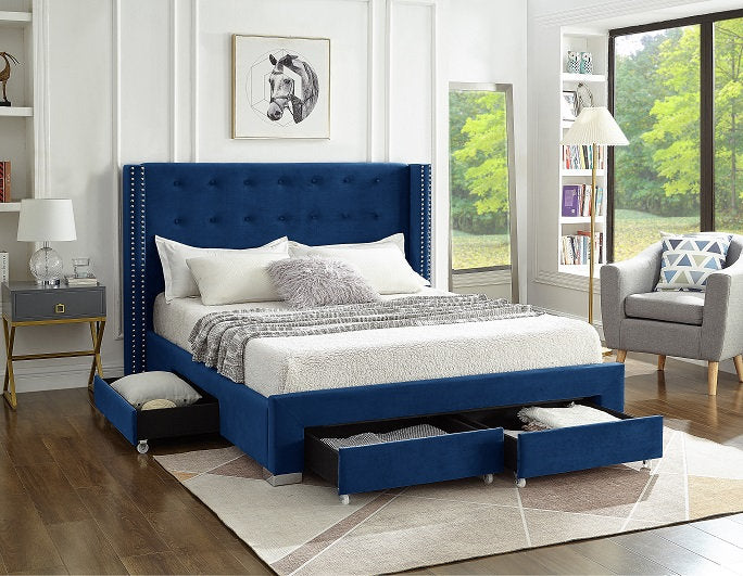 King Velvet Storage Bed - IF-5321