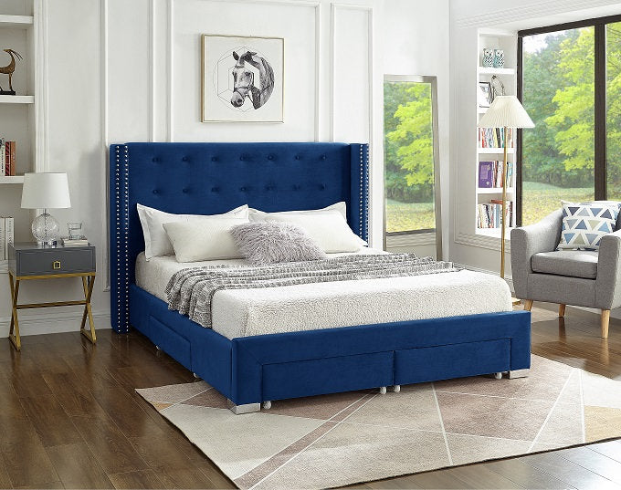 King Velvet Storage Bed - IF-5321