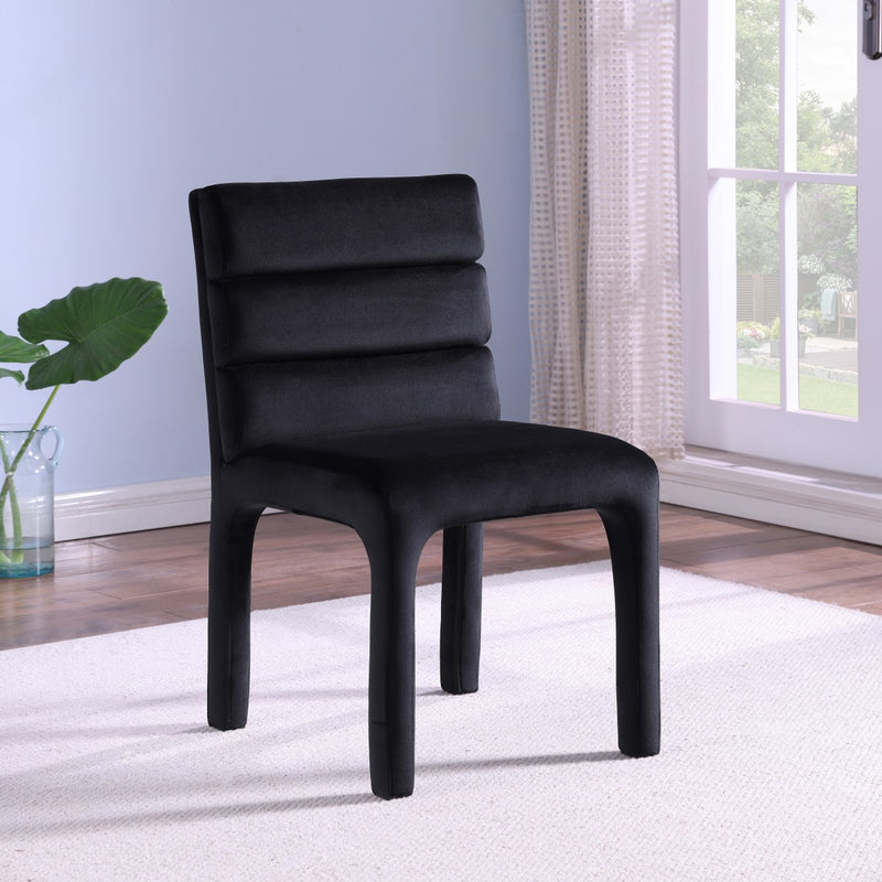 Megara Dining Chairs, Set of 2 in Black Velvet