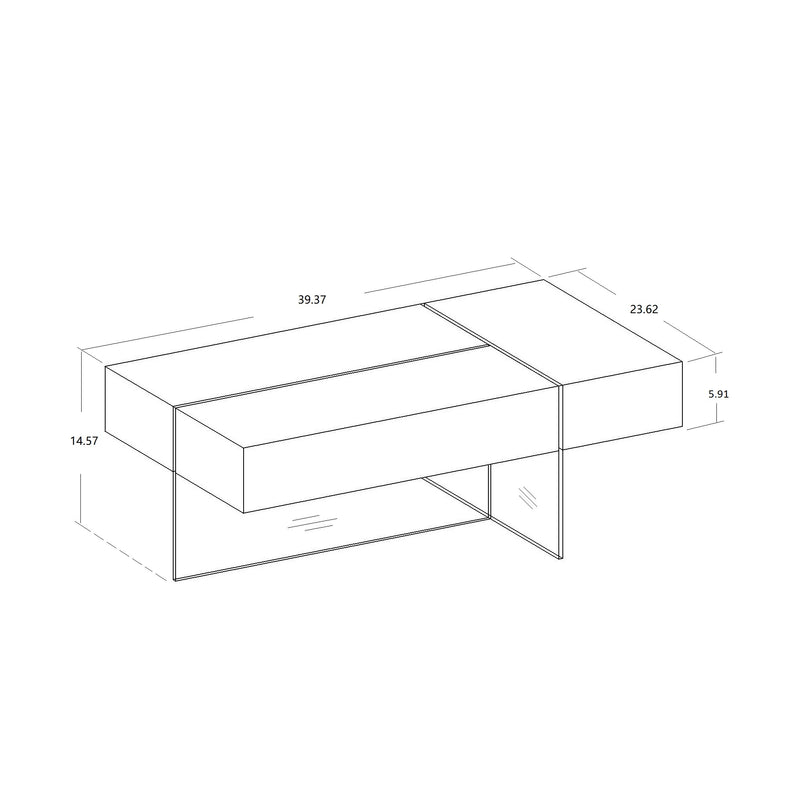 Storage Coffee Table in White