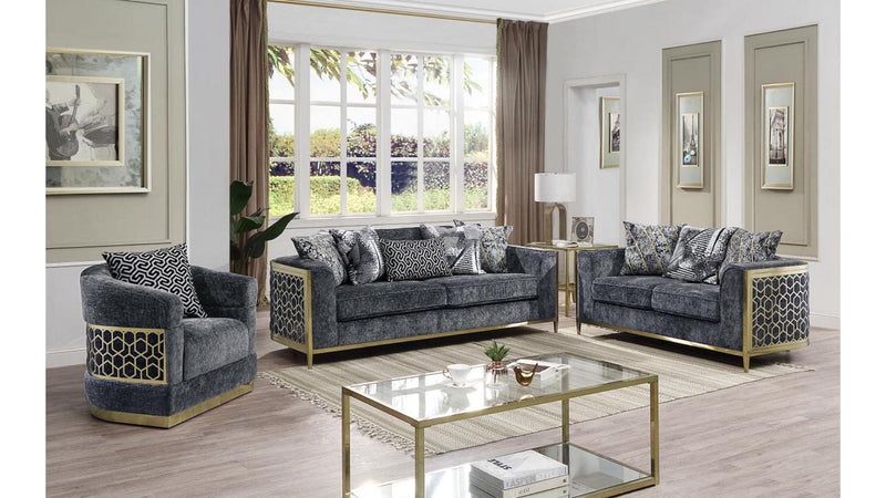 Alana 3pc Sofa Set in Grey