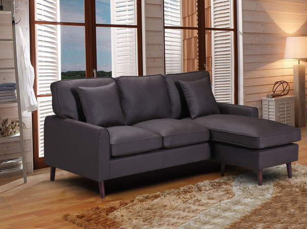 Mona Sectional with Reversible Chaise in Brown