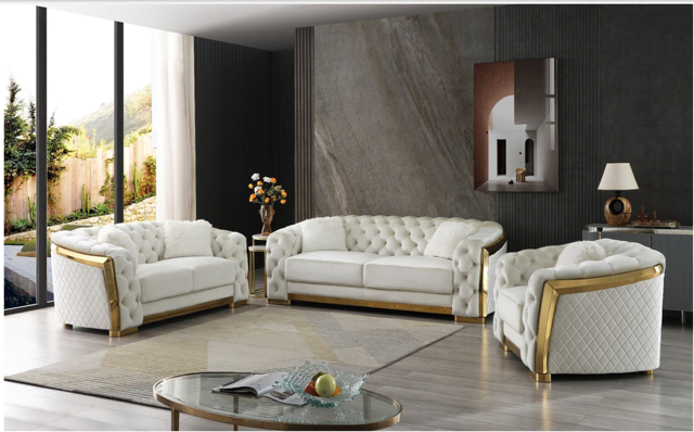 Zara 3-Piece Sofa Set in Ivory