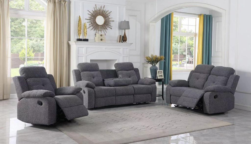 Vincent 3pc Manual Recliner Set in Grey