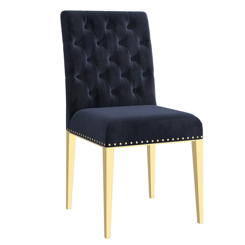 Eros/Azul 5pc Dining Set in Gold with Black Chair - Furnish 4 Less