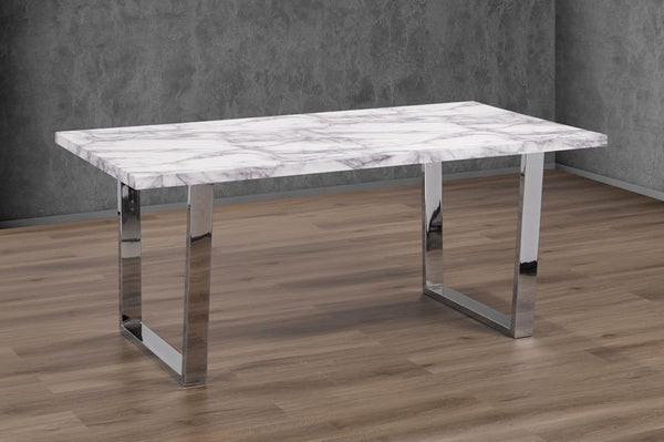 Marble Veneer Dining Table - Furnish 4Less