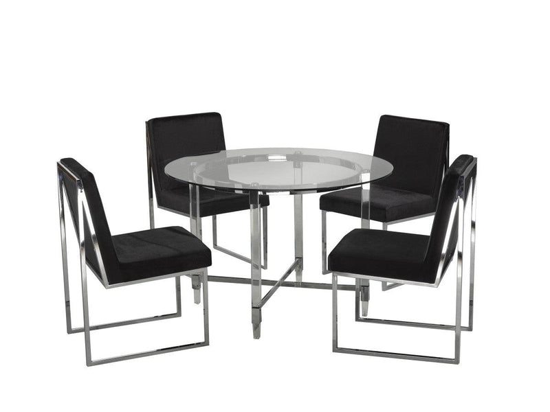 Marta 5pc Dining Set in Black - B615 - Furnish 4 Less