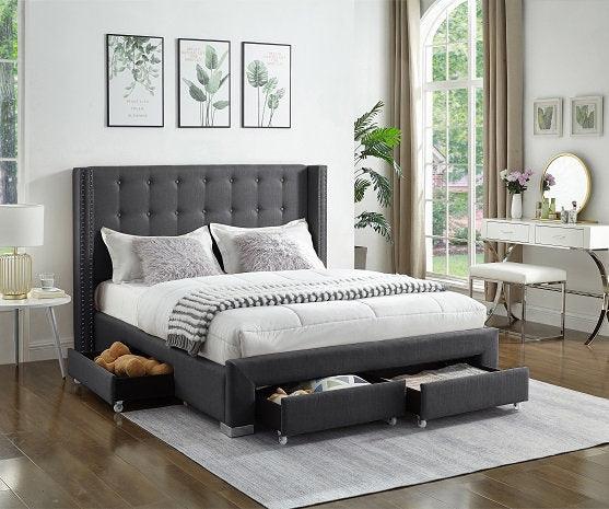 Fabric Storage Bed (Grey, Beige, Black) - IF-5329 - Furnish 4 Less